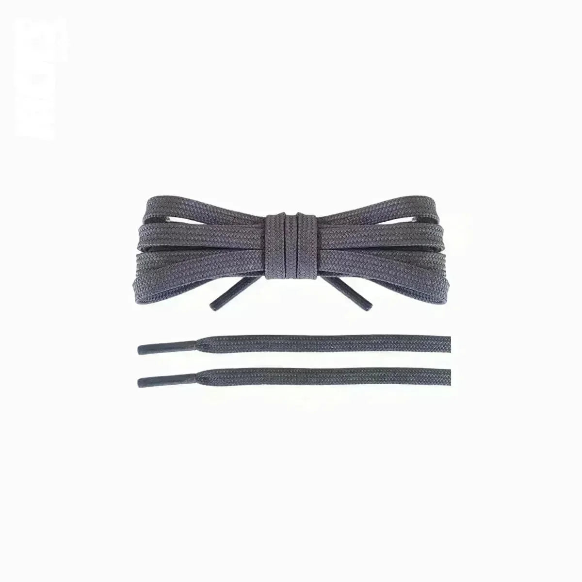 Dark grey replacement laces for running shoes, soccer cleats, and lifestyle sneakers by Kicks Shoelaces