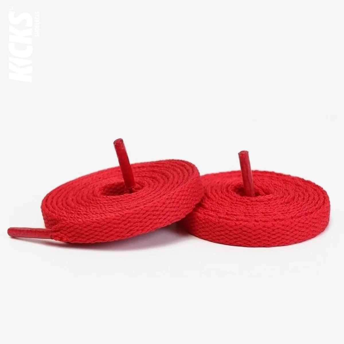 Red replacement laces for Nike Air Jordan 8 sneakers by Kicks Shoelaces