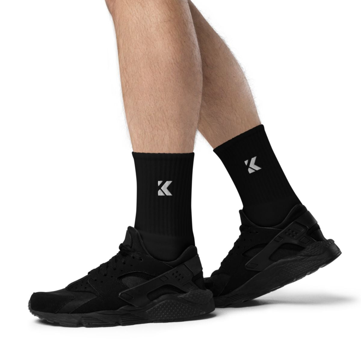 Kicks Cushioned Crew Socks with running shoes for training and active wear comfort