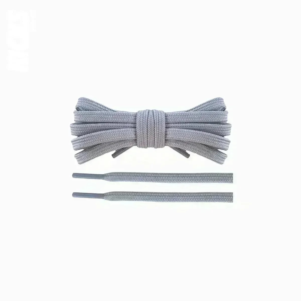Light grey replacement laces for running shoes, soccer cleats, and lifestyle sneakers by Kicks Shoelaces