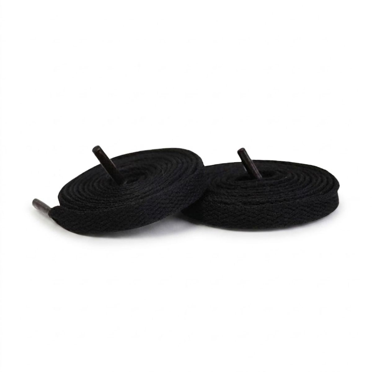 Black replacement laces for Nike Air Force 1 sneakers by Kicks Shoelaces