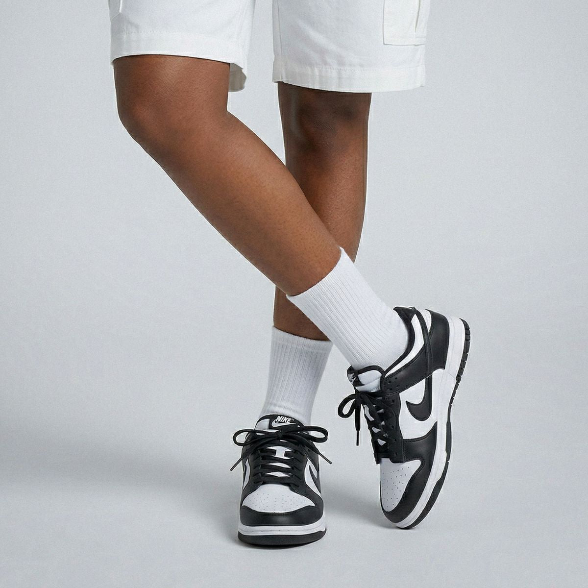 Replacement shoe laces for Nike Dunk Low Retro Panda sneakers by Kicks Shoelaces