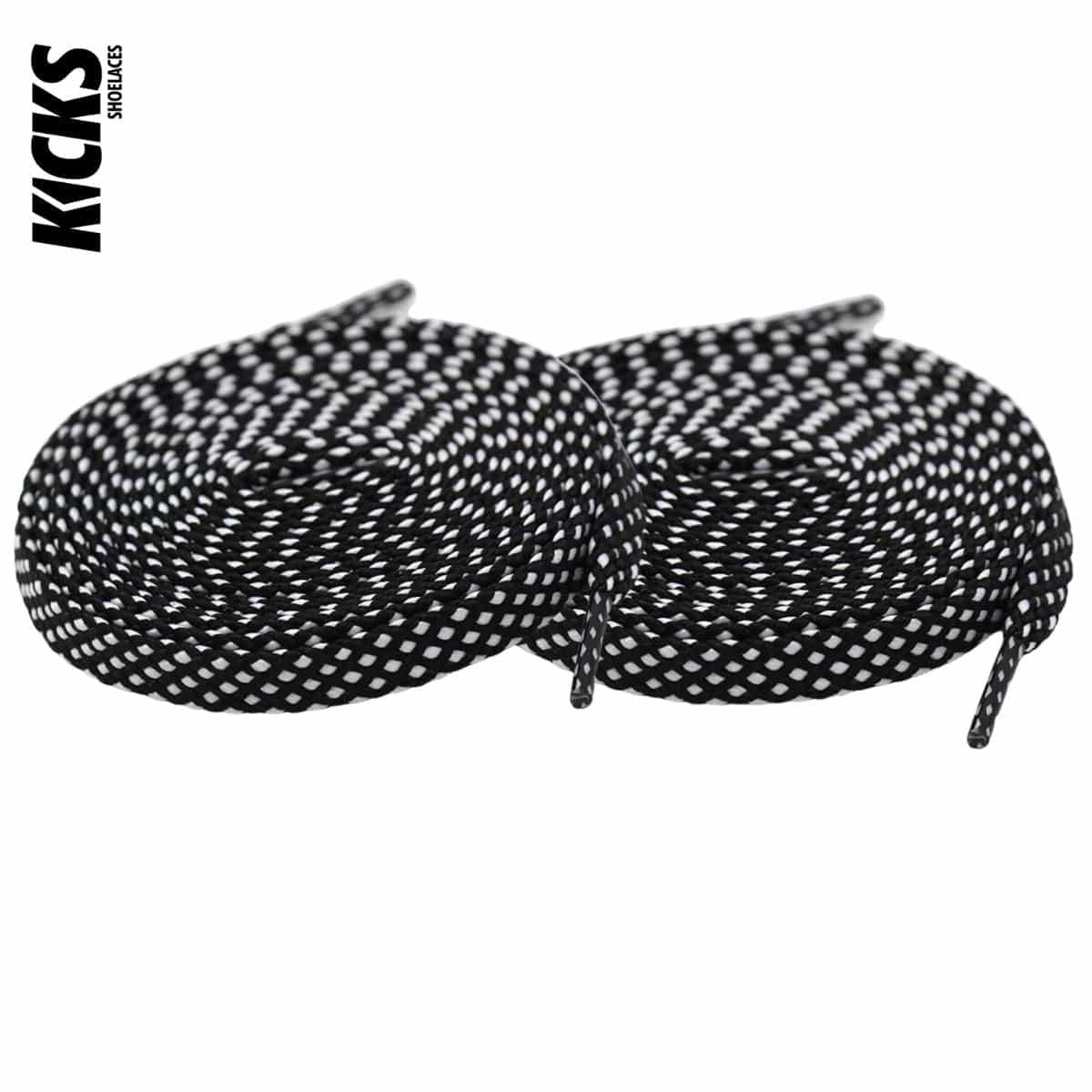 Black Patterned Shoelaces - Kicks Shoelaces