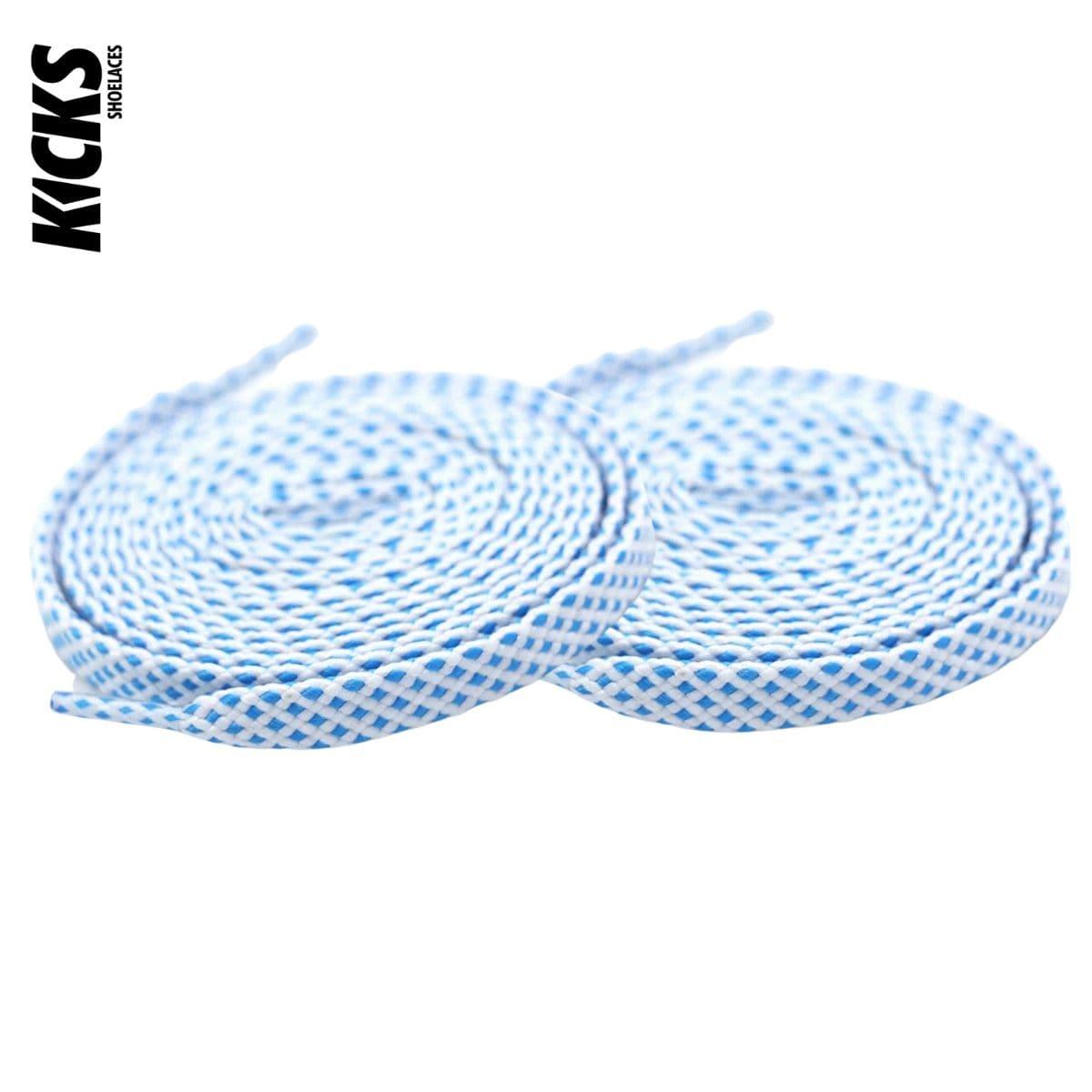 Pastel Blue Patterned Shoelaces - Kicks Shoelaces
