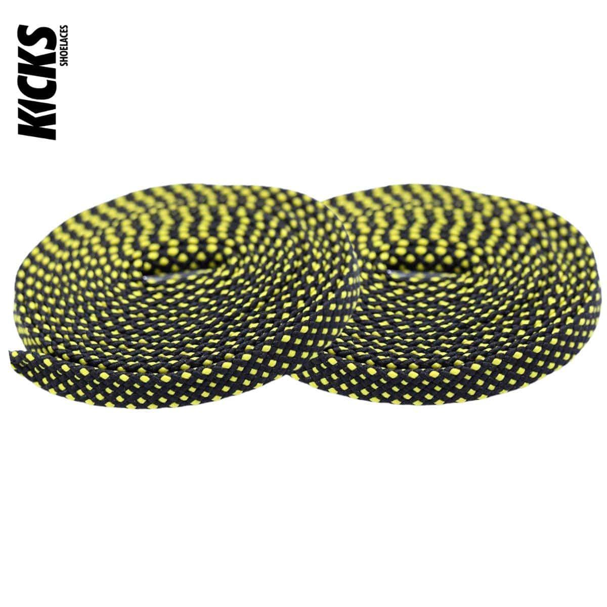 Black & Yellow Patterned Shoelaces - Kicks Shoelaces