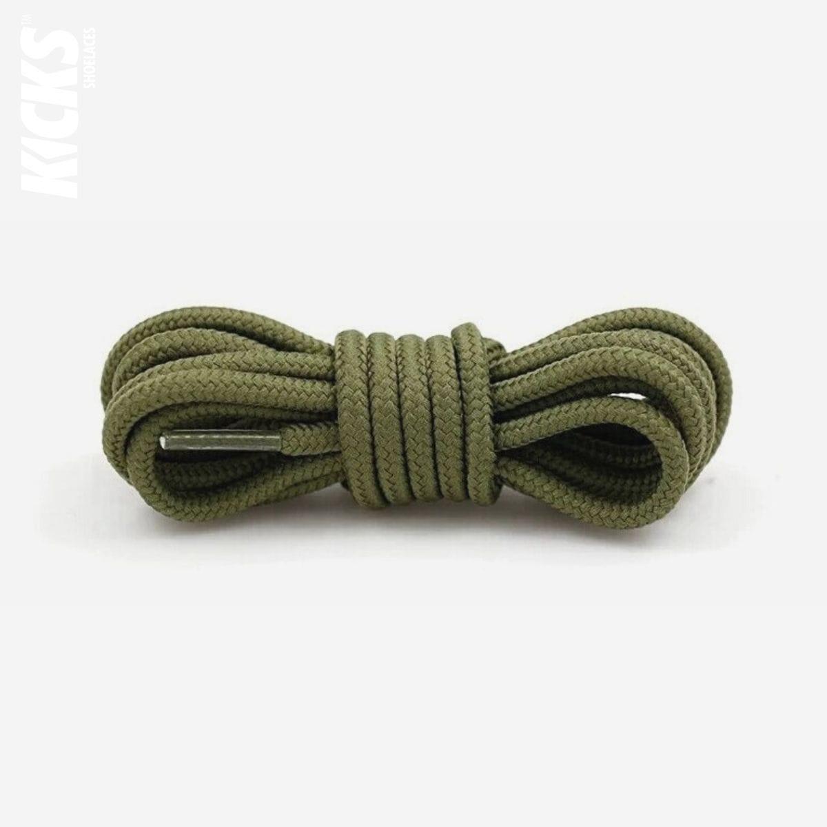Army green replacement laces for Puma Spectra sneakers, round shoelaces by Kicks Shoelaces