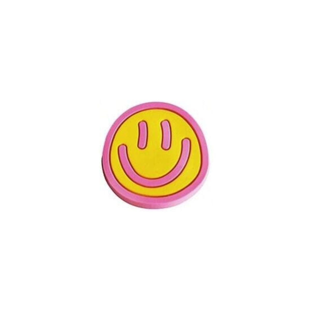 Pink and yellow smiley face shoe charms 7 pack compatible with Crocs and clogs