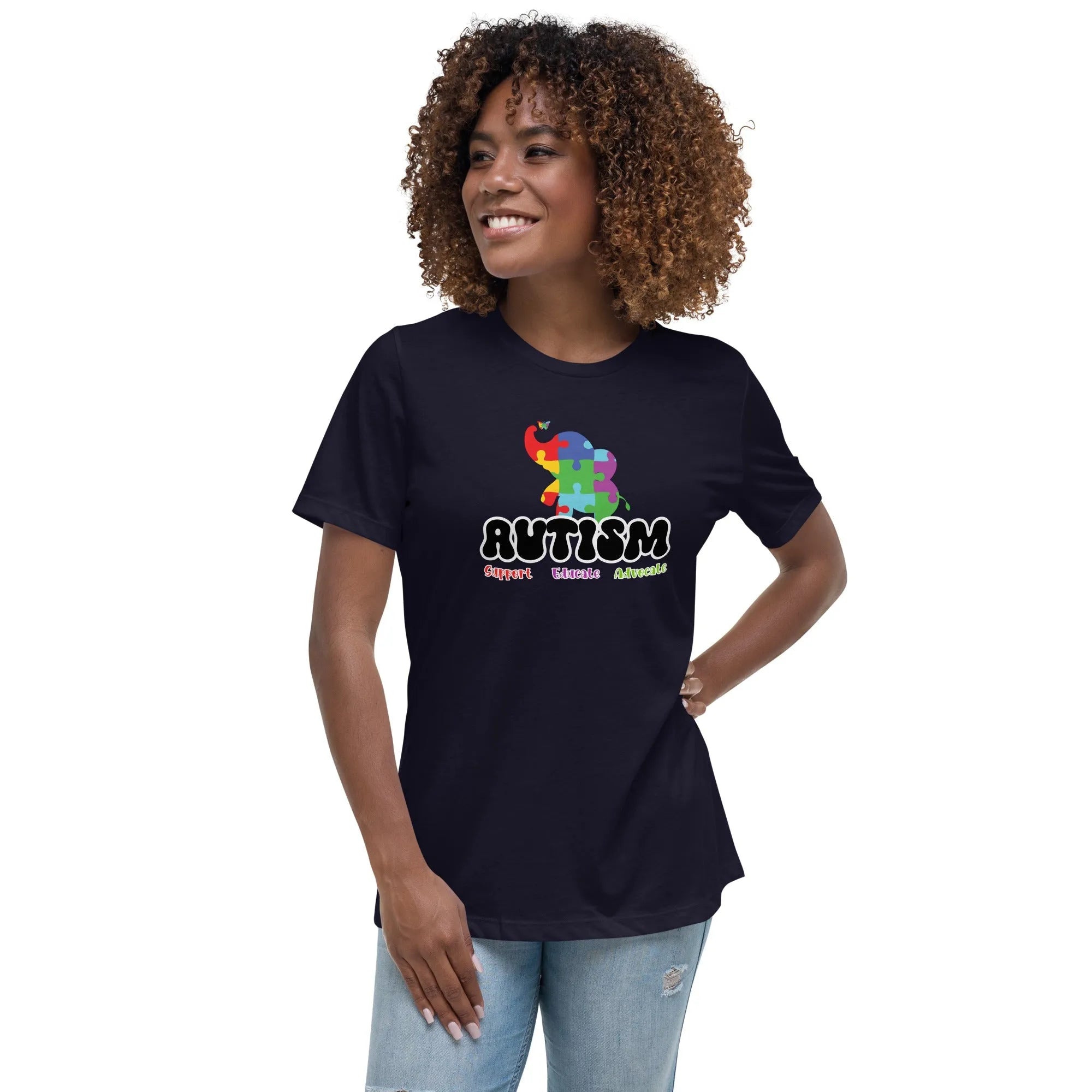 Women's Autism Elephant Custom T-Shirt - Kicks Shoelaces
