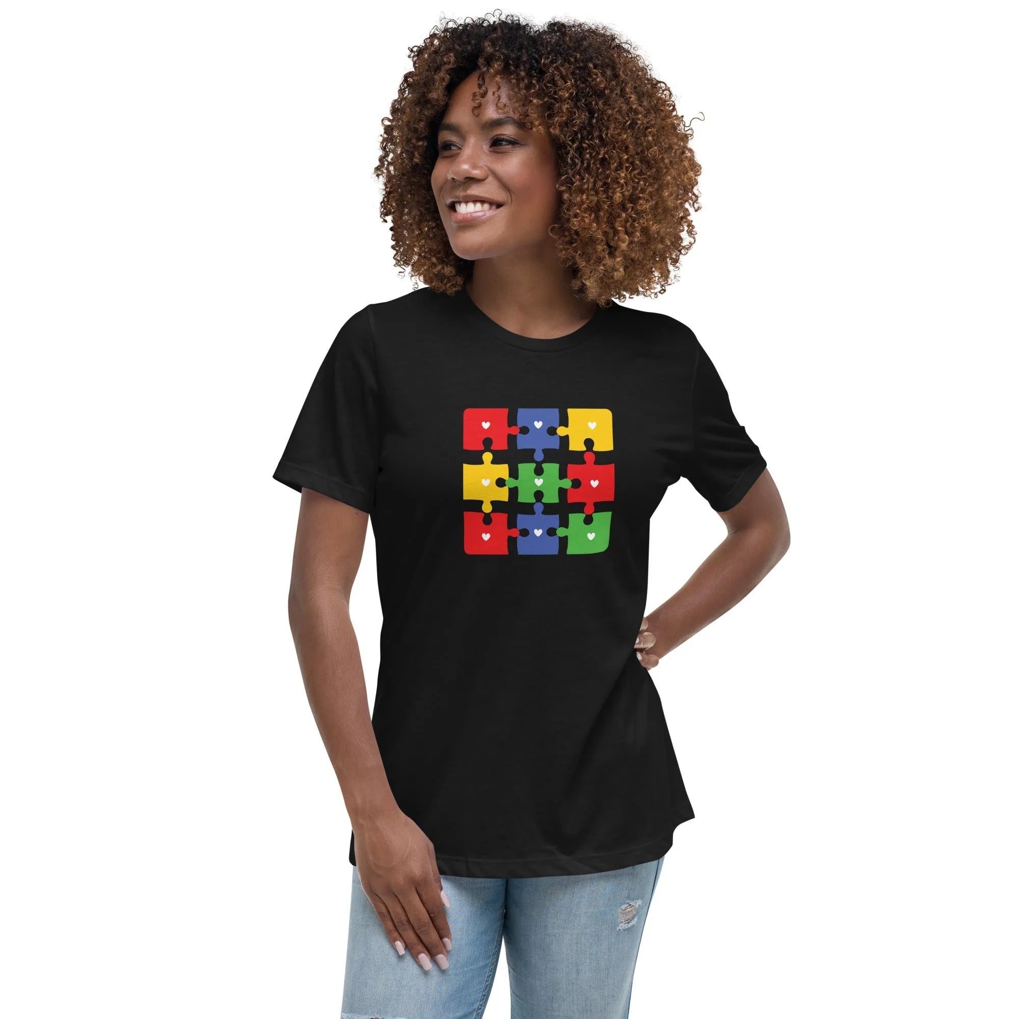 Women's Autism Jigsaw Custom T-Shirt - Kicks Shoelaces
