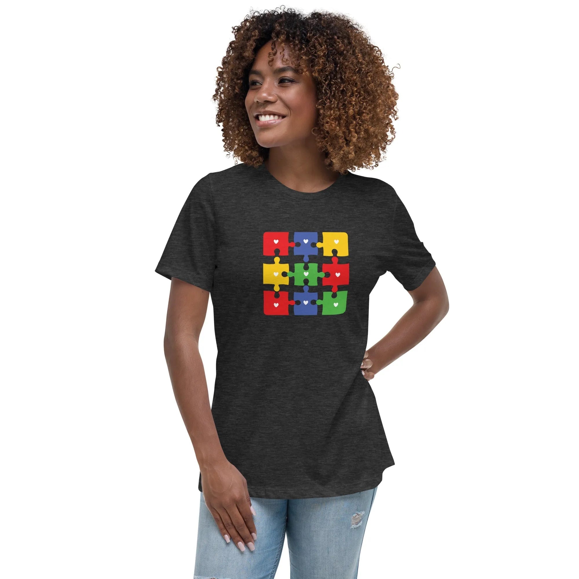 Women's Autism Jigsaw Custom T-Shirt - Kicks Shoelaces