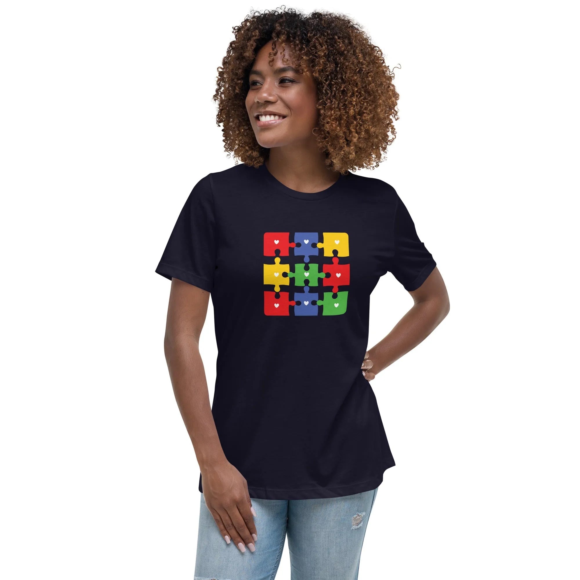 Women's Autism Jigsaw Custom T-Shirt - Kicks Shoelaces