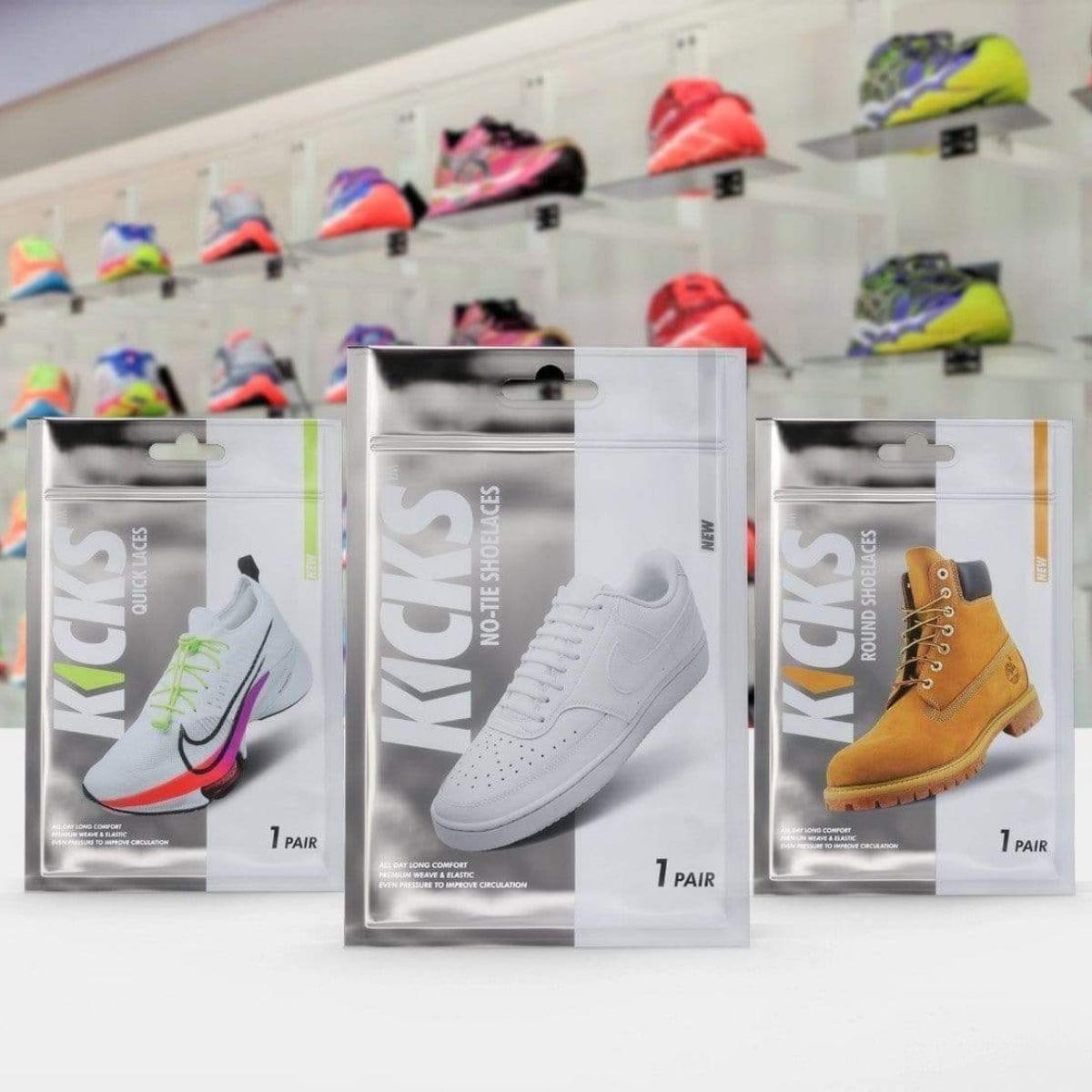 Yellow No-Tie Shoelaces with Magnetic Locks - Kicks Shoelaces