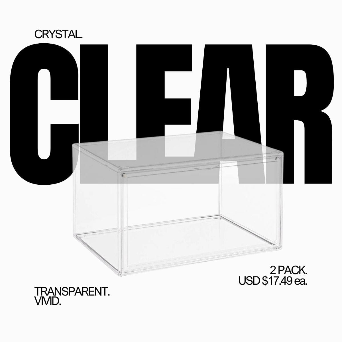 2, Clear, Sneaker, Display, Cases