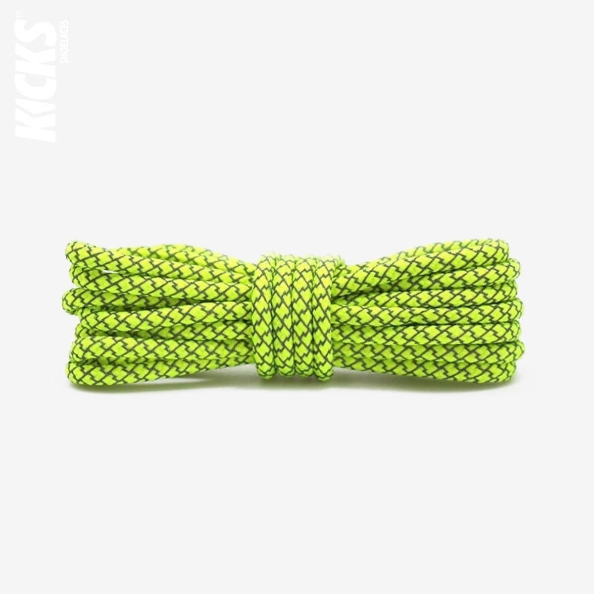 Fluorescent Yellow Replacement Reflective Rope Shoe Laces for Yeezy Sneakers by Kicks Shoelaces