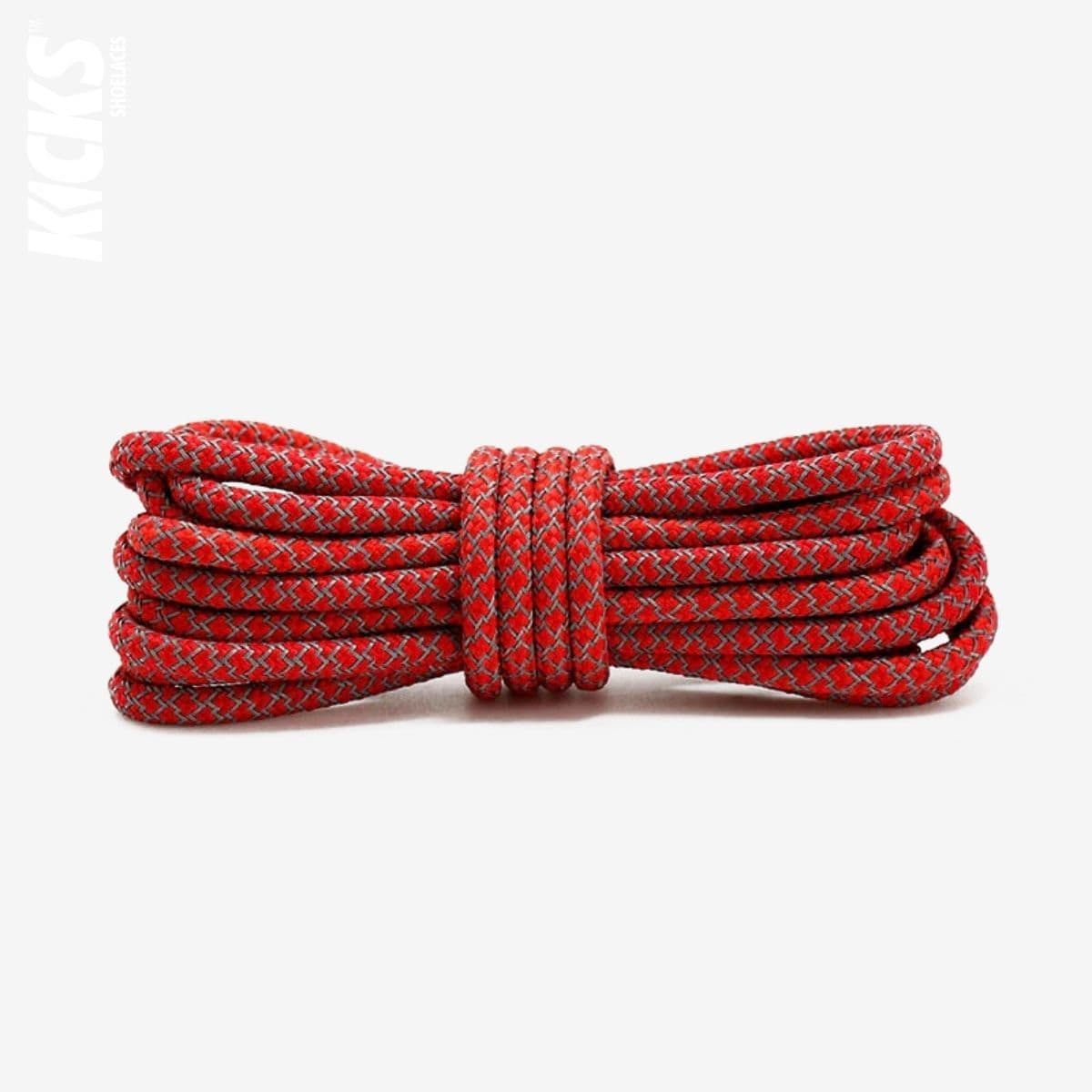 Red Replacement Reflective Rope Shoe Laces for Yeezy Sneakers by Kicks Shoelaces