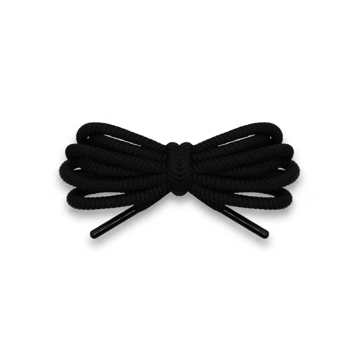 Premium black spiral rope shoelaces with metal tips for sneakers by Kicks Shoelaces