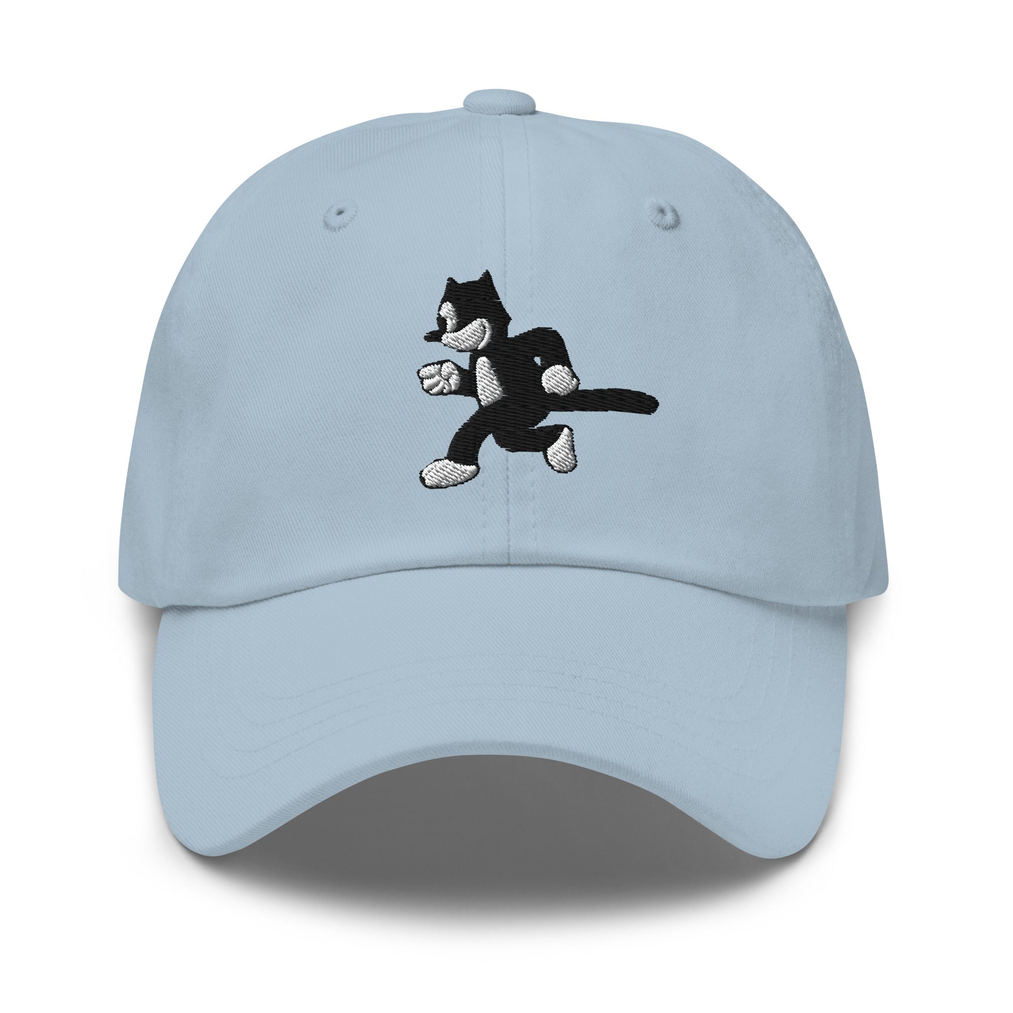 Light Blue dad hat featuring a 1925 Julius the Cat design from Disney’s early animation era