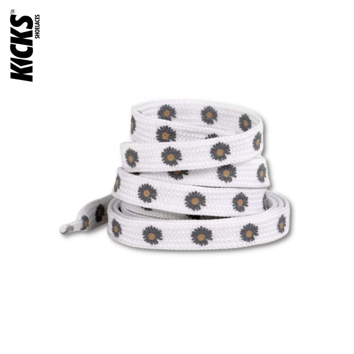 Daisy Print Shoelaces - Kicks Shoelaces