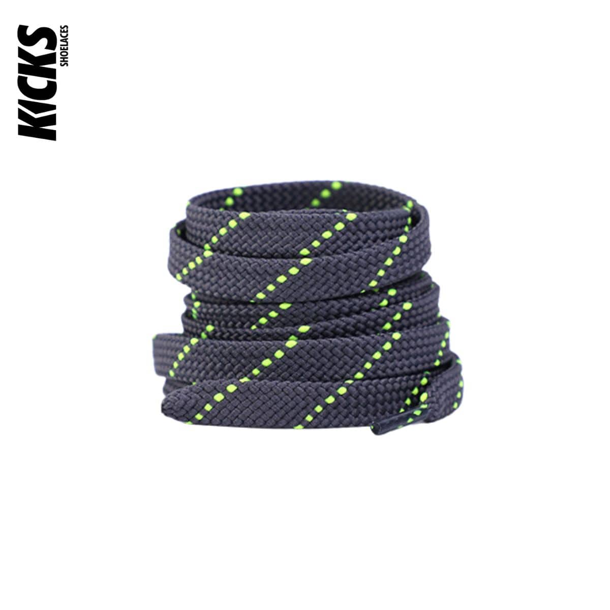 Dark-Grey-Green-Dot-Patterned-Shoelaces