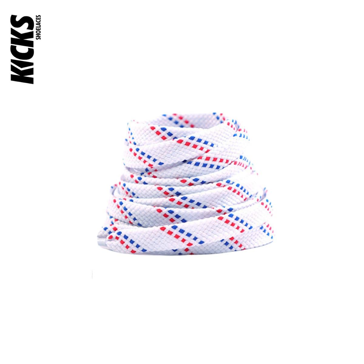 White-Red-Royal-Blue-Dot-Patterned-Shoelaces