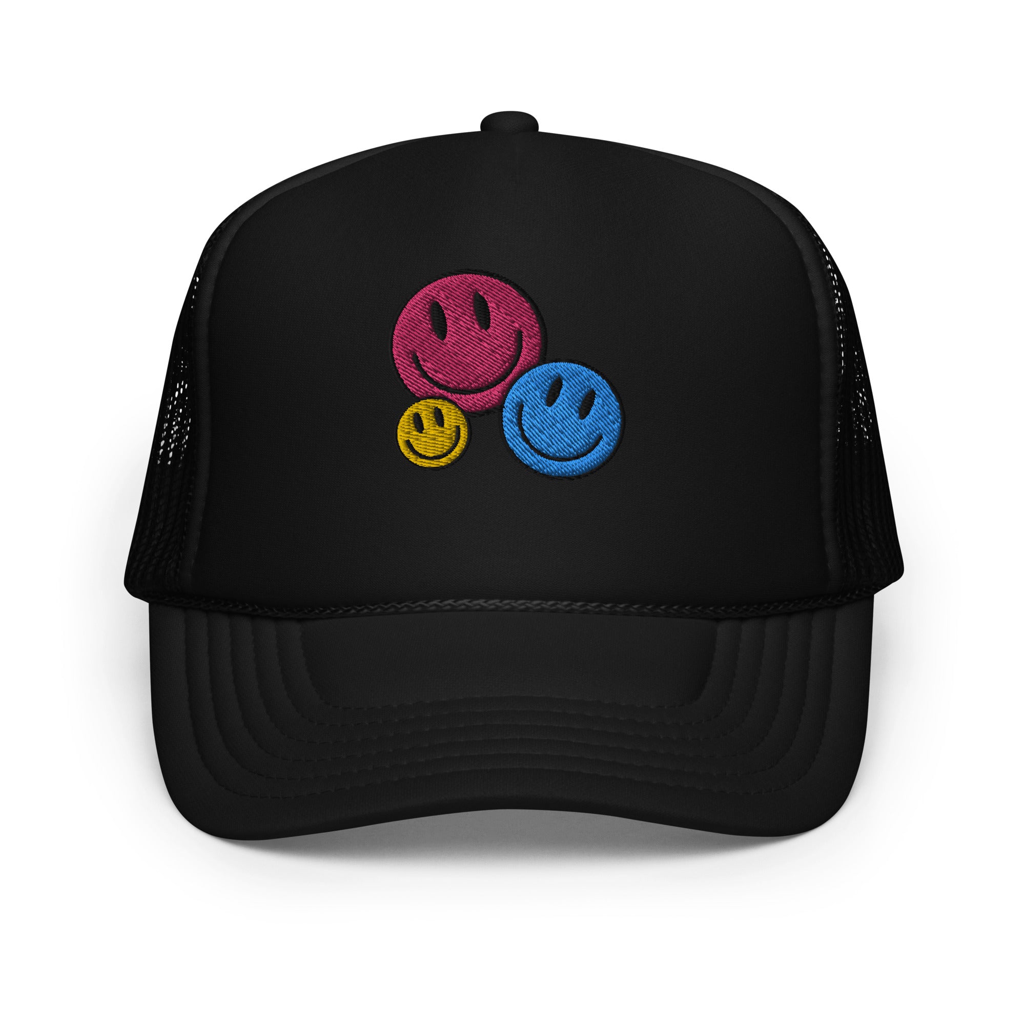 Smiley Face Trio Foam Trucker Hat