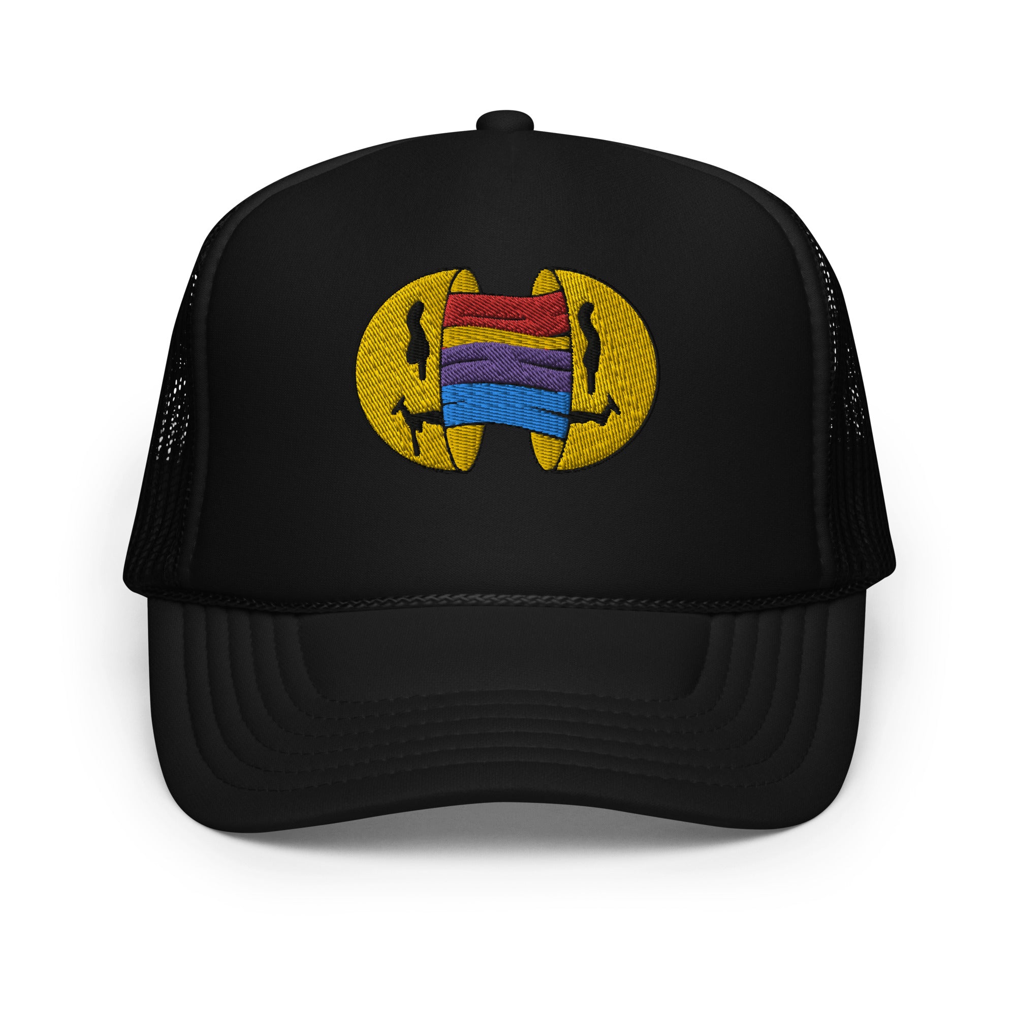 Smiley Face Rainbow Foam Trucker Hat