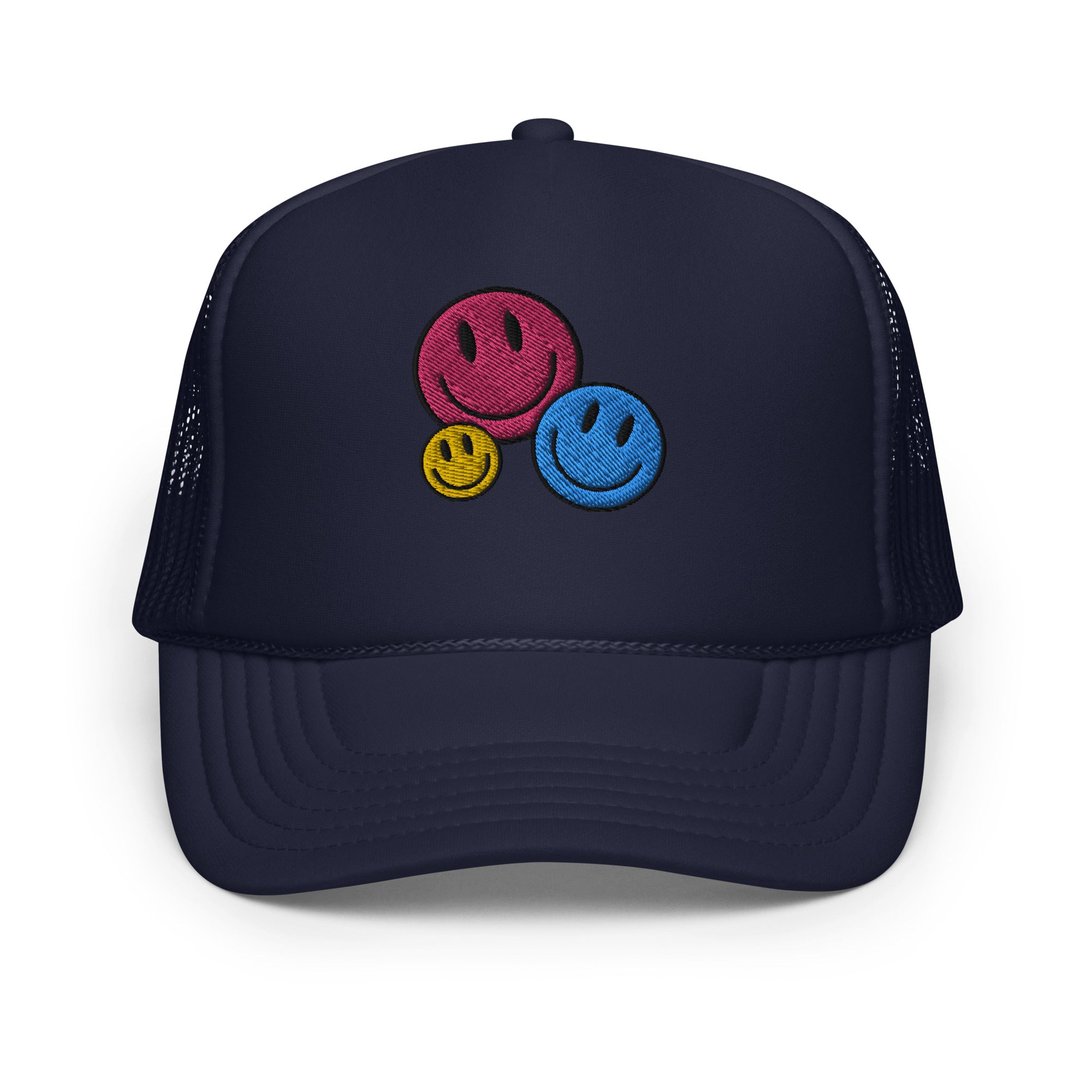 Smiley Face Trio Foam Trucker Hat