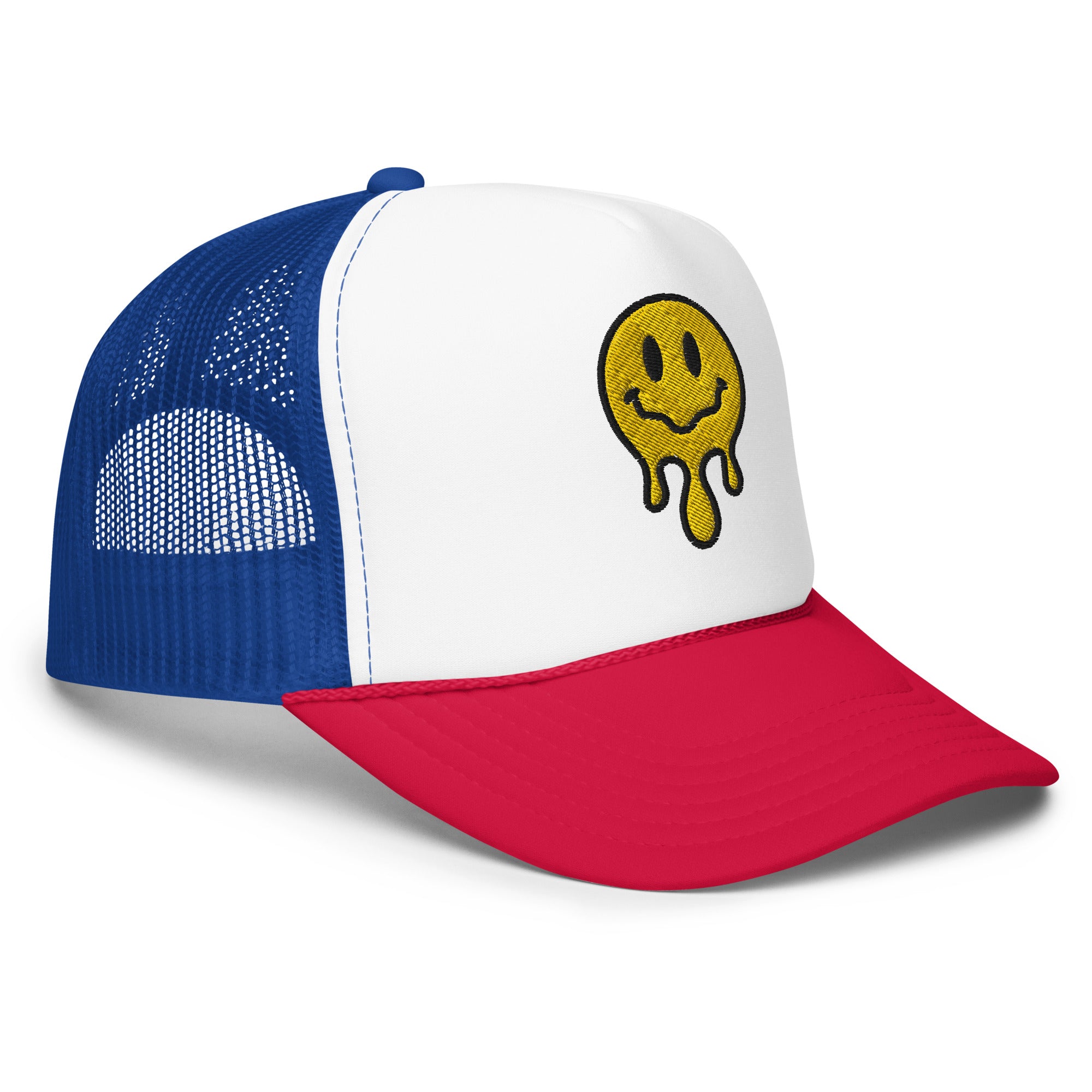 Smiley Face Drip Foam Trucker Hat