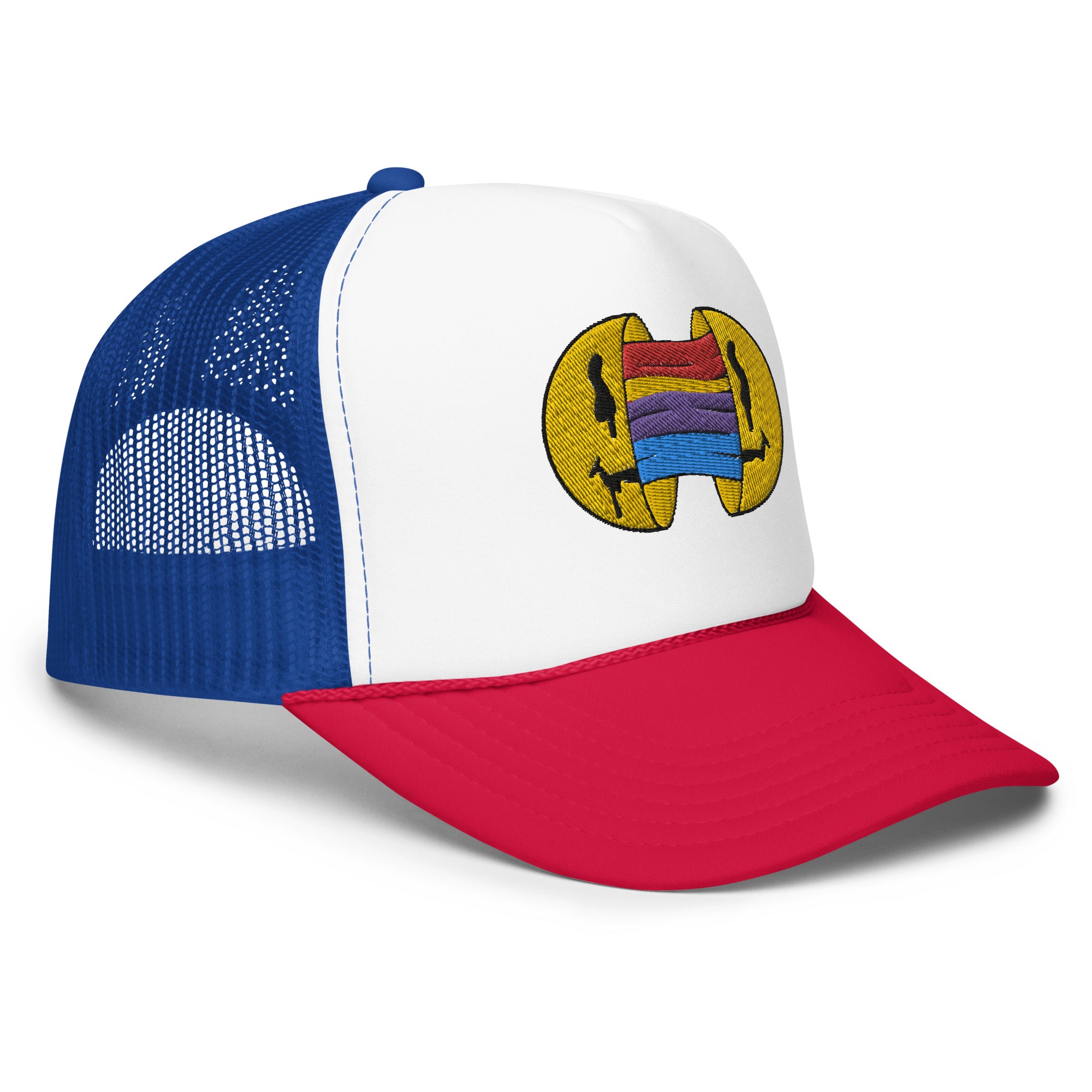 Smiley Face Rainbow Foam Trucker Hat