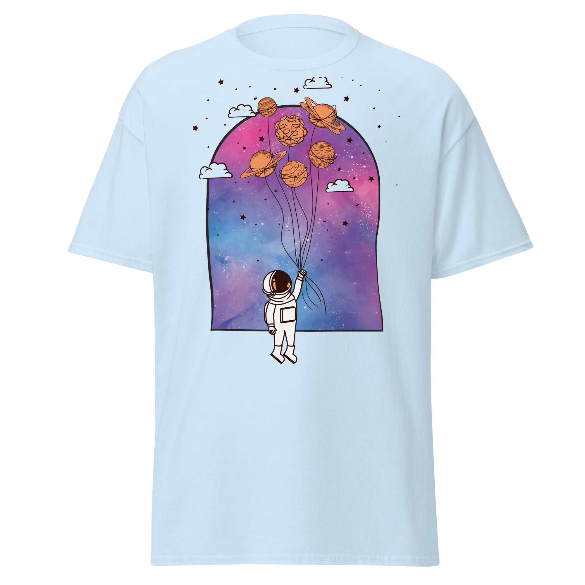 Interstellar Balloon Adventure Mens Graphic Space Tee - Kicks Shoelaces