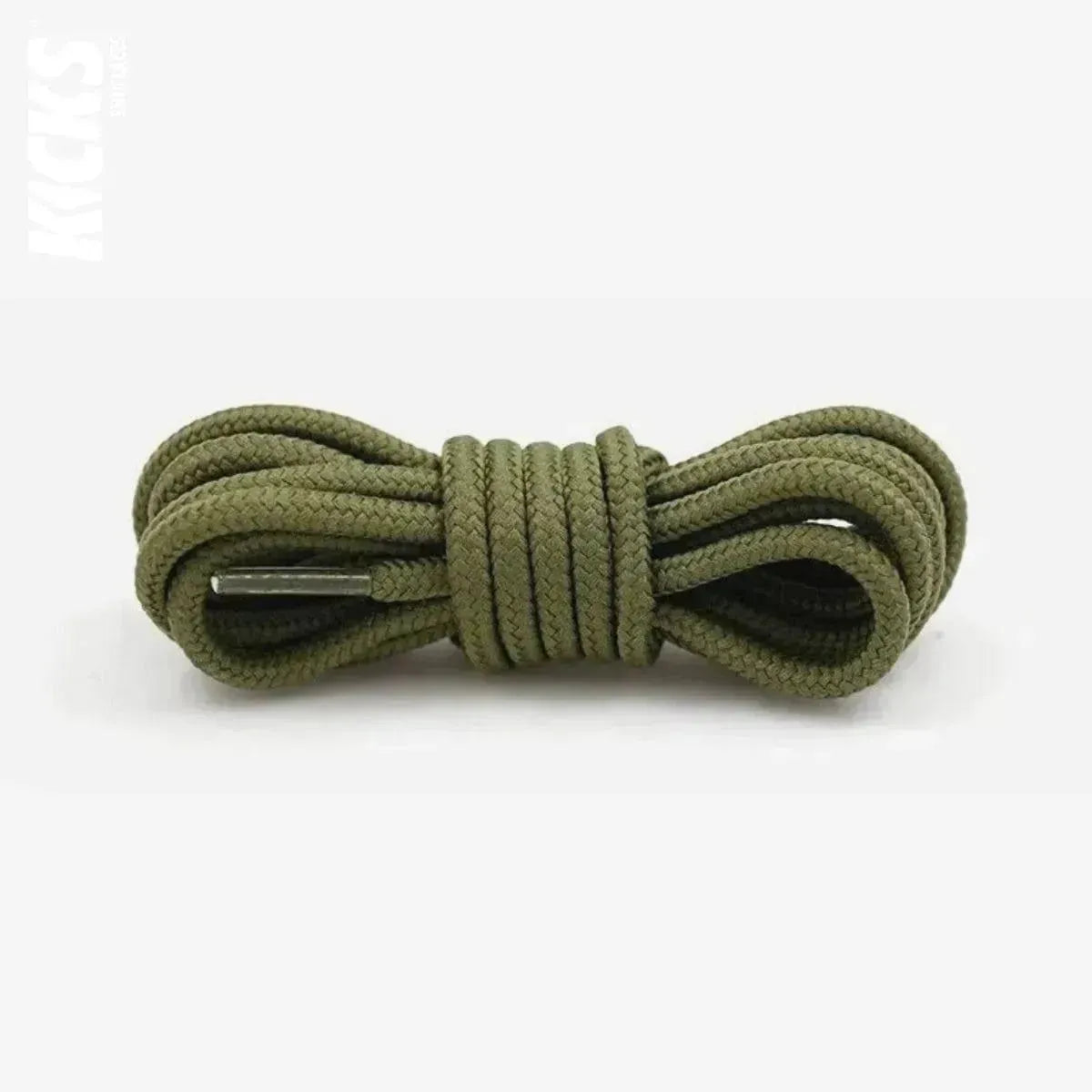 Army green replacement laces for Jordan 12 basketball shoes, round shoelaces by Kicks Shoelaces