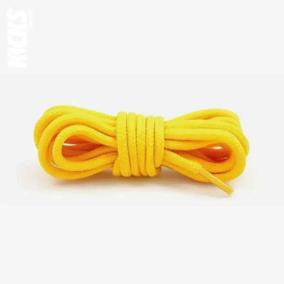 Golden yellow replacement laces for Jordan 12 basketball shoes, round shoelaces by Kicks Shoelaces
