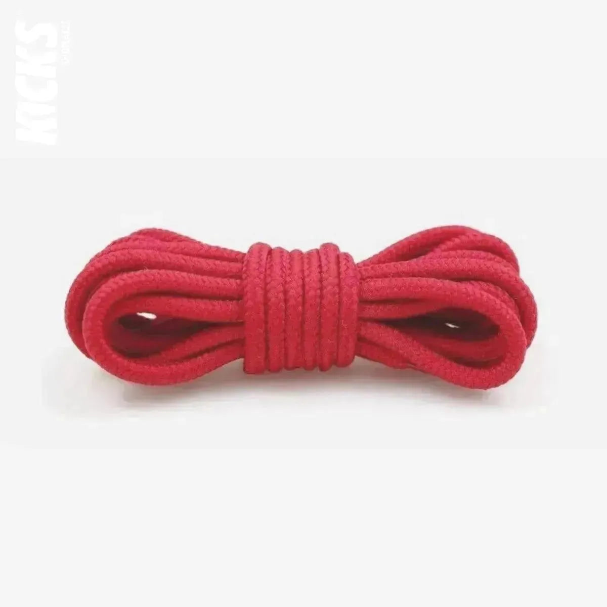 Red replacement laces for Jordan 12 basketball shoes, round shoelaces by Kicks Shoelaces