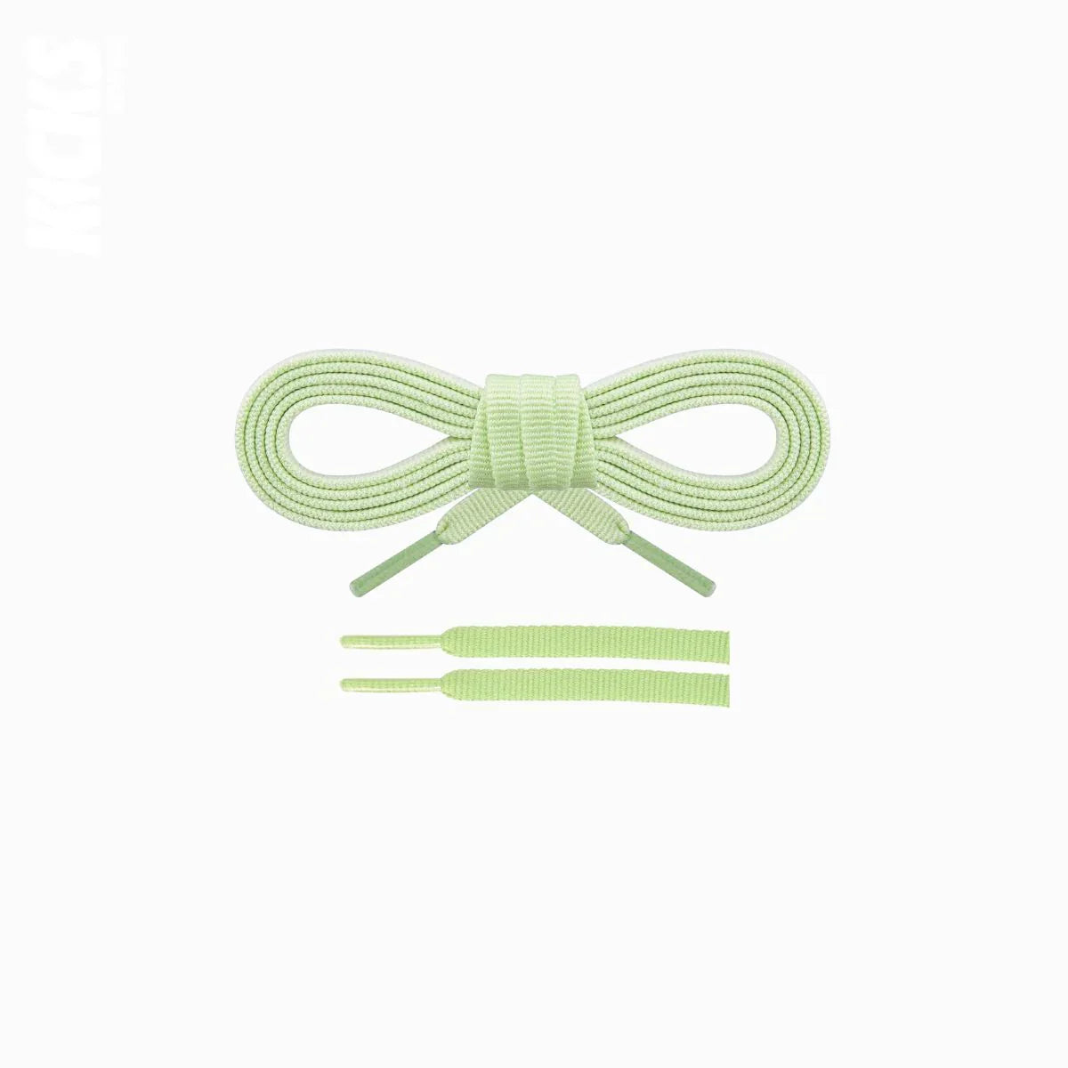 Light green replacement laces for Asics Gel Kayano 30 by Kicks Shoelaces - running shoe laces in multiple lengths for a perfect fit.