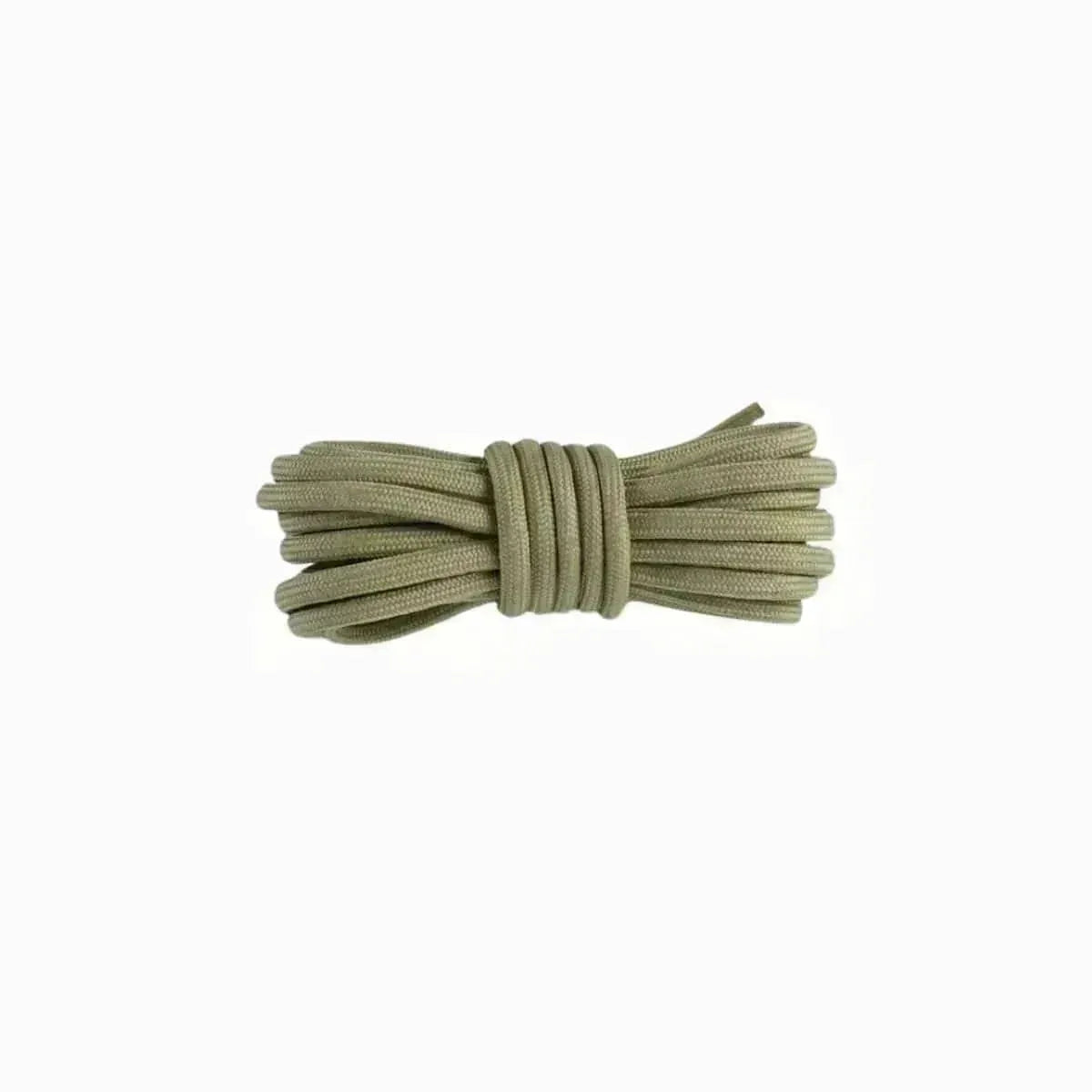 Olive green replacement rope laces for Yeezy 350 MX Rock sneakers by Kicks Shoelaces.