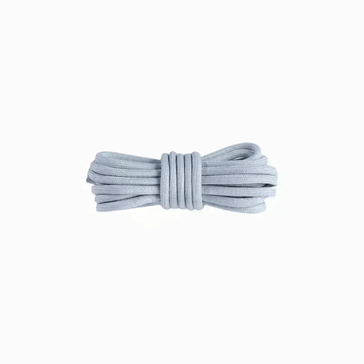 White grey replacement rope laces for Yeezy 350 MX Rock sneakers by Kicks Shoelaces.