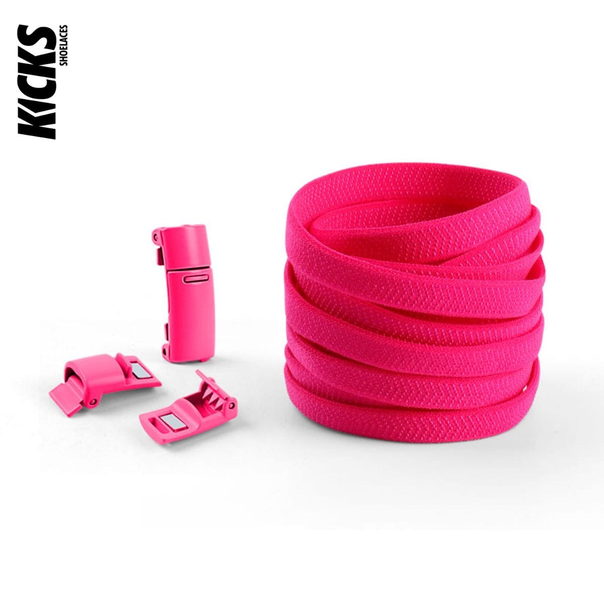 Rose Pink No-Tie Shoelaces with Magnetic Locks - Kicks Shoelaces
