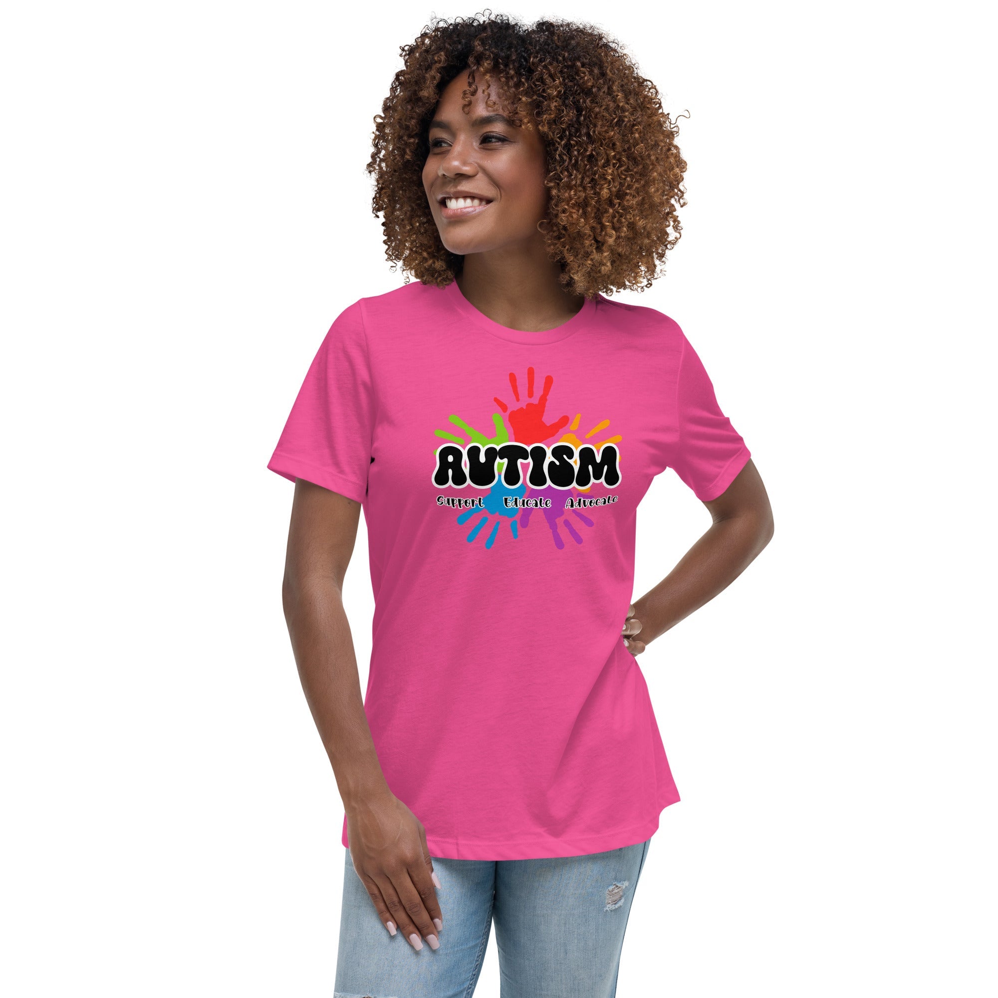 Women's Autism Hand Print Custom T-Shirt - Kicks Shoelaces