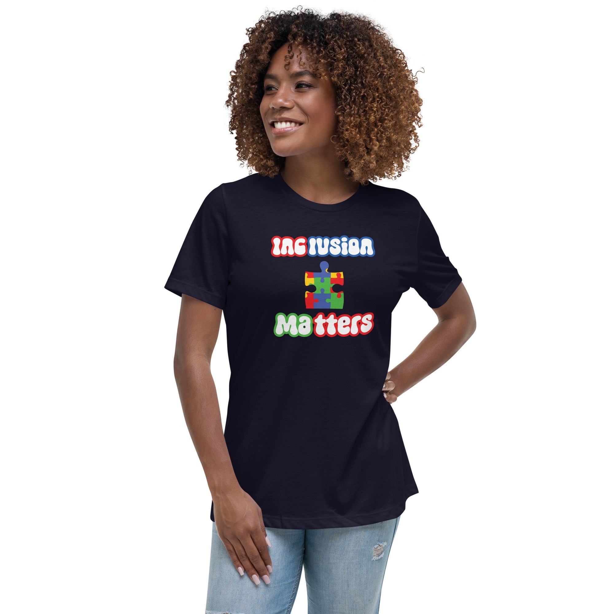 Women's Autism Inclusion Matters Custom T-Shirt - Kicks Shoelaces