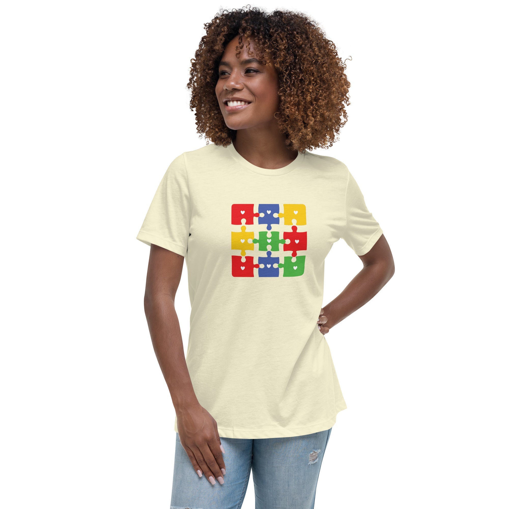 Women's Autism Jigsaw Custom T-Shirt - Kicks Shoelaces