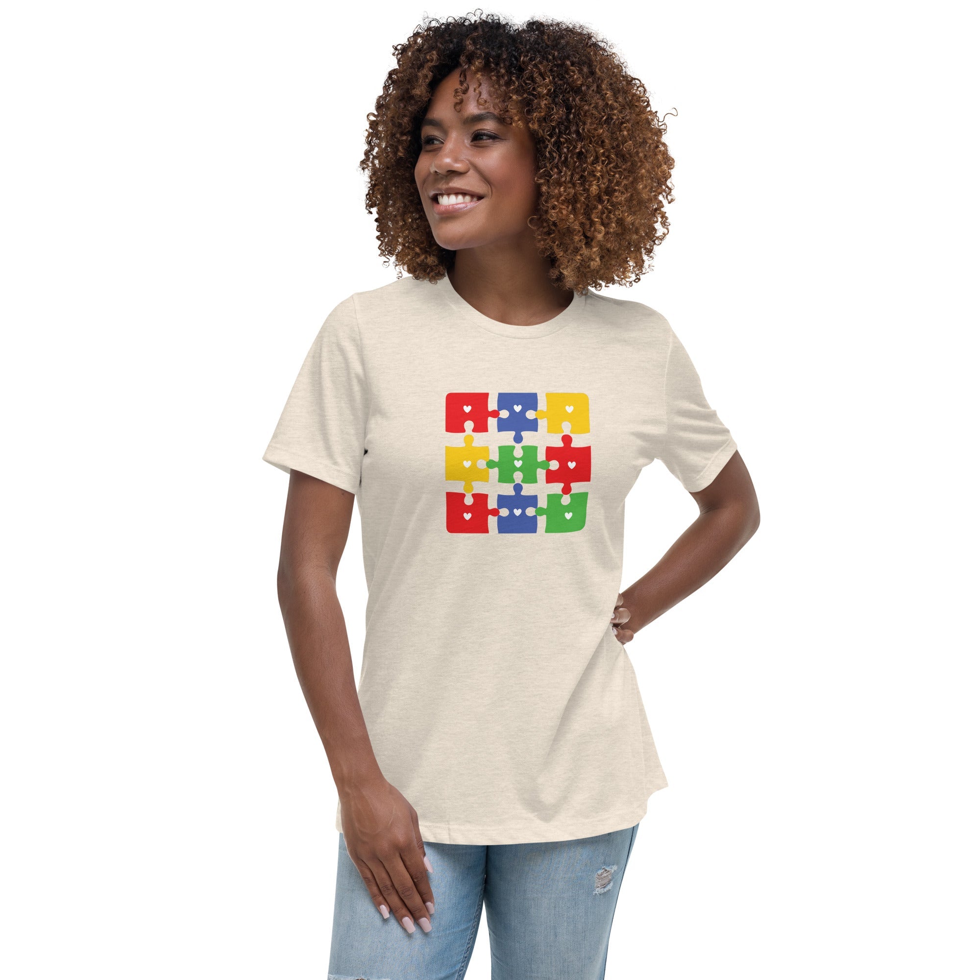 Women's Autism Jigsaw Custom T-Shirt - Kicks Shoelaces