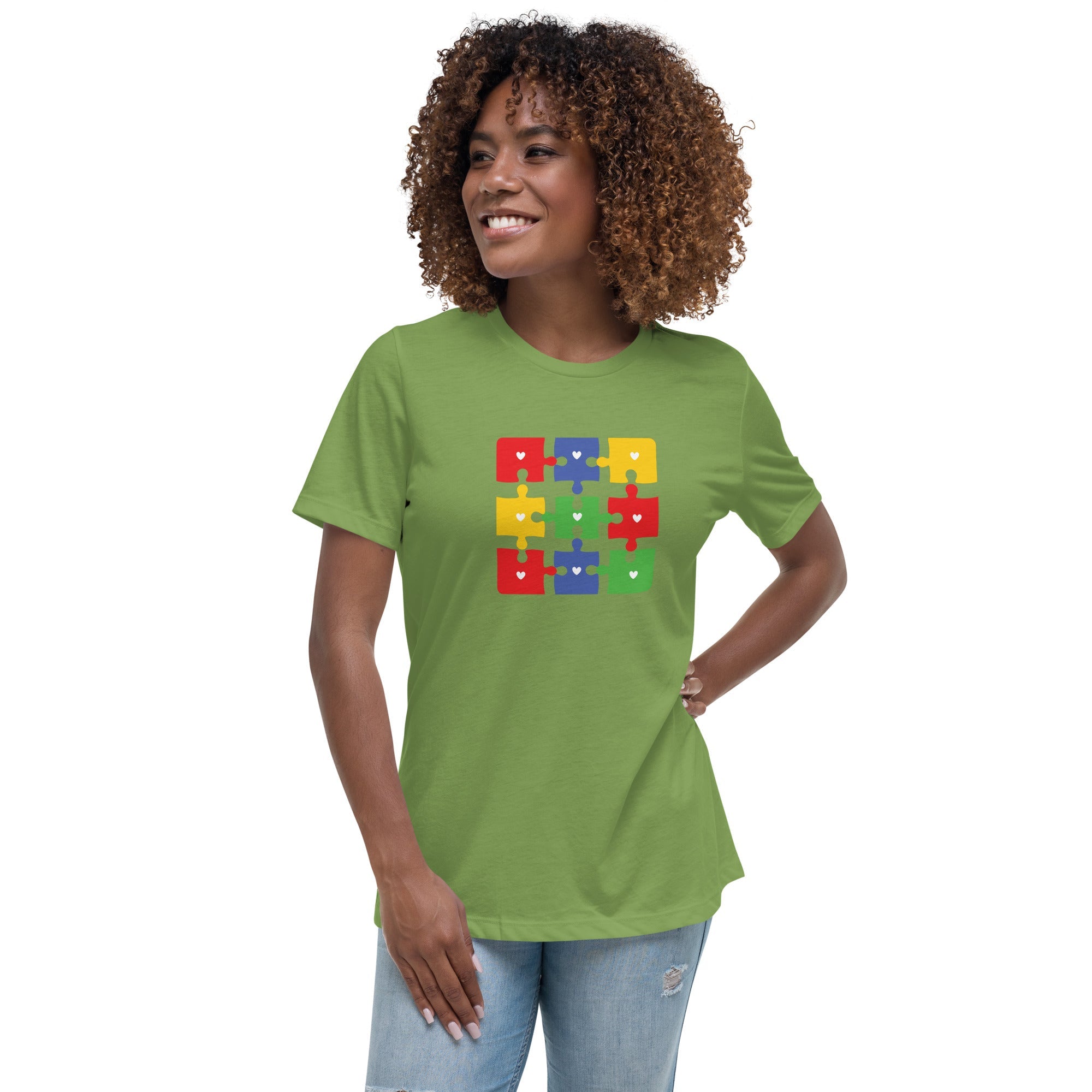 Women's Autism Jigsaw Custom T-Shirt - Kicks Shoelaces