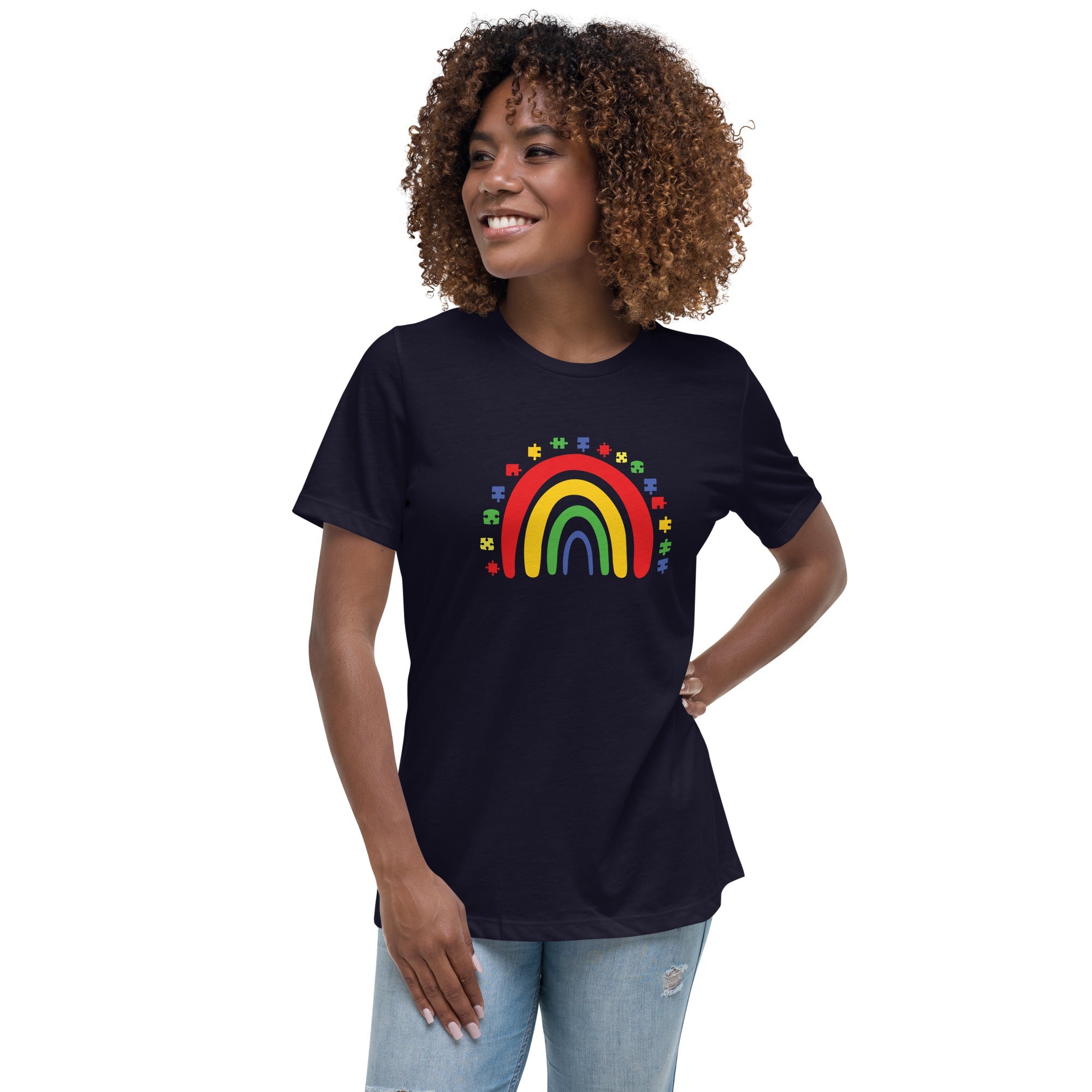 Women's Autism Rainbow Custom T-Shirt - Kicks Shoelaces